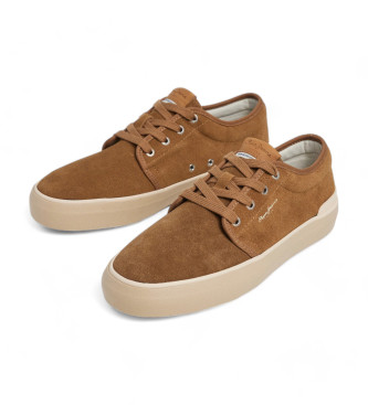 Pepe Jeans Ben Low Leather Sneakers brown