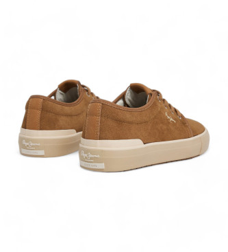 Pepe Jeans Ben Low Leather Sneakers brown