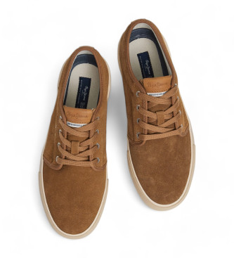 Pepe Jeans Ben Low Leather Sneakers brown