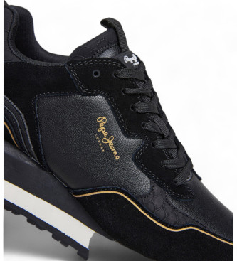 Pepe Jeans Supra Blur Leather Sneakers black