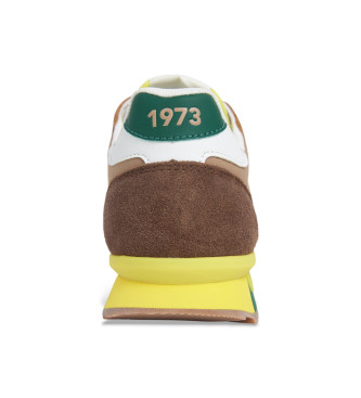 Pepe Jeans Brit Colors Bruin Leren Sneakers