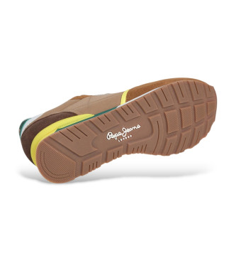 Pepe Jeans Brit Colors Bruin Leren Sneakers