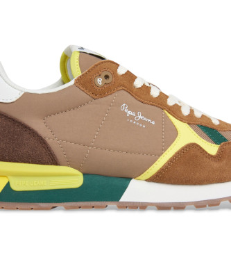 Pepe Jeans Brit Colors Bruin Leren Sneakers