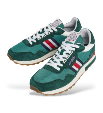 Pepe Jeans Brit Cover Kingston Heritage Scarpe da ginnastica in pelle verde