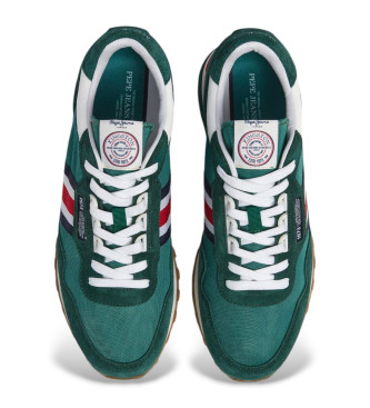 Pepe Jeans Brit Cover Kingston Heritage Scarpe da ginnastica in pelle verde