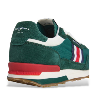 Pepe Jeans Brit Cover Kingston Heritage Scarpe da ginnastica in pelle verde