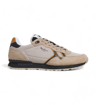 Pepe Jeans Brit Fun Beige Sneakers i lder