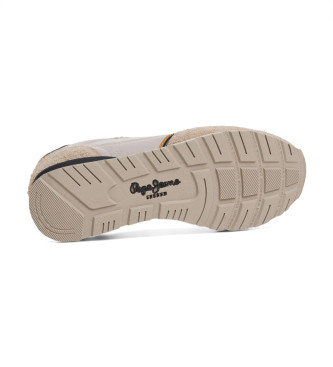 Pepe Jeans Brit Fun - Baskets en cuir beige