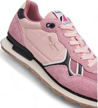 Pepe Jeans Brit Fun Leather Sneakers light pink