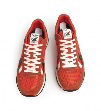 Pepe Jeans Brit Heritage M usnjeni čevlji rdeče barve