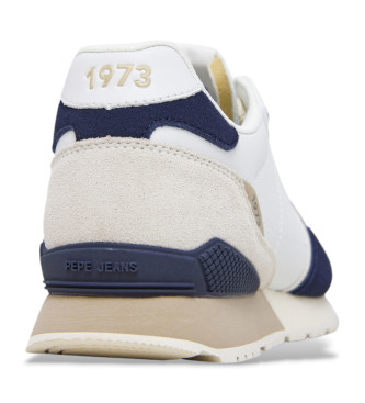 Pepe Jeans Sneaker Brit Ivy in pelle bianca e blu scuro