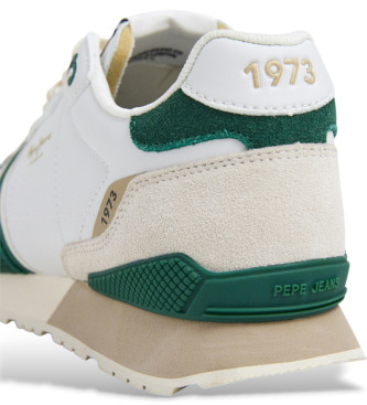 Pepe Jeans Baskets en cuir Brit Ivy blanc, vert