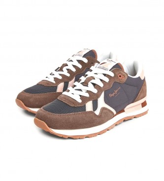 Pepe Jeans Brit Jump W Leather Sneakers brown
