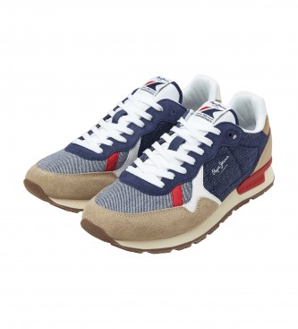 Pepe Jeans Chaussures en cuir multicolores Brit Man