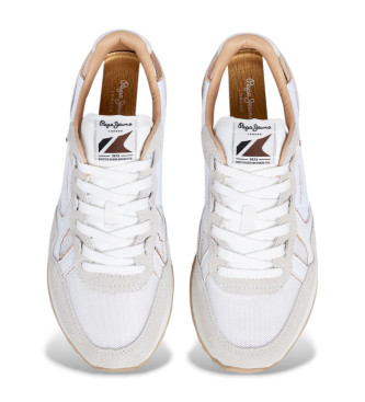 Pepe Jeans Zapatillas de Piel Brit Mirror blanco