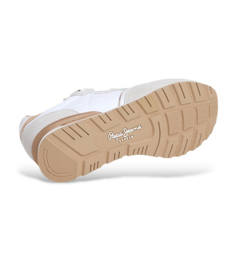 Pepe Jeans Zapatillas de Piel Brit Mirror blanco