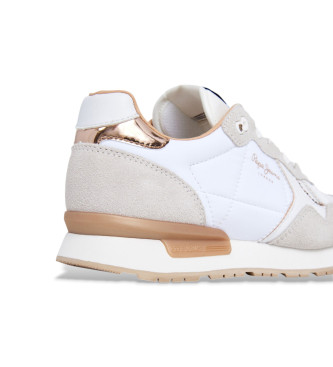 Pepe Jeans Zapatillas de Piel Brit Mirror blanco