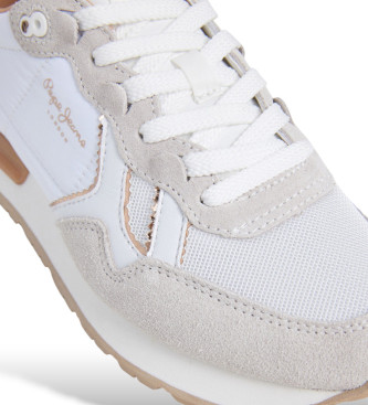 Pepe Jeans Zapatillas de Piel Brit Mirror blanco