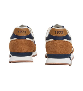 Pepe Jeans Scarpe da ginnastica in pelle mista Brit marrone