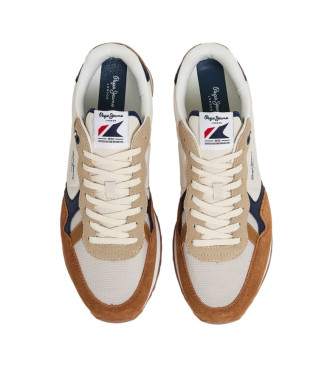 Pepe Jeans Scarpe da ginnastica in pelle mista Brit marrone