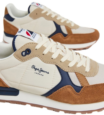 Pepe Jeans Scarpe da ginnastica in pelle mista Brit marrone