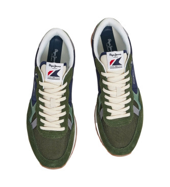 Pepe Jeans Brit Mix green leather slippers