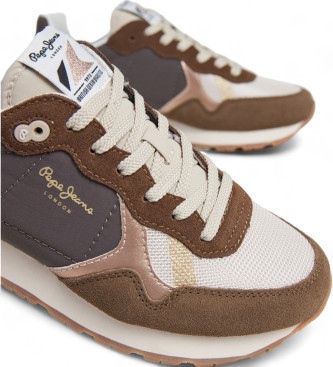 Pepe Jeans Brit Mixt Sneakers i lder brun