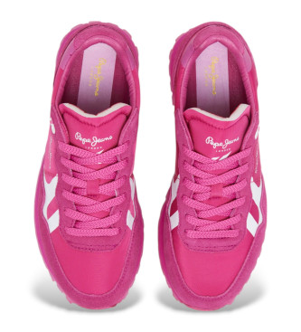 Pepe Jeans Brit On Bold pink leather trainers