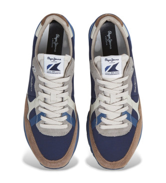 Pepe Jeans Brit Prints Leder Sneakers navy