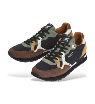 Pepe Jeans Brit Prints Braune Leder-Sneakers