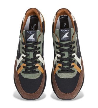 Pepe Jeans Brit Prints Braune Leder-Sneakers