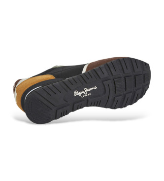 Pepe Jeans Brit Prints Braune Leder-Sneakers