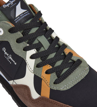Pepe Jeans Brit Prints Braune Leder-Sneakers