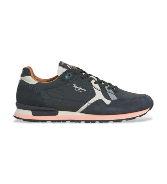 Pepe Jeans Brit Prints Leren Sneakers zwart