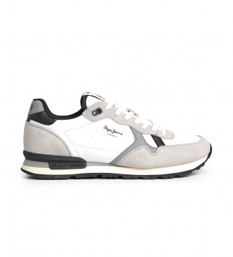 Pepe Jeans Brit Reflect M leather shoes white