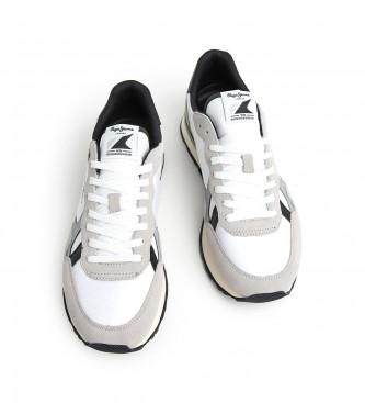 Pepe Jeans Brit Reflect M chaussures en cuir blanc