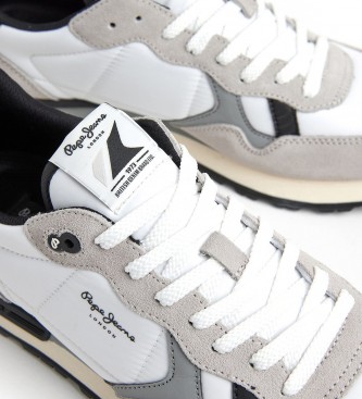 Pepe Jeans Sneaker Brit Reflect M in pelle bianca