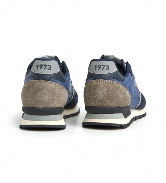 Pepe Jeans Pantofole in pelle riflettente Brit blu scuro