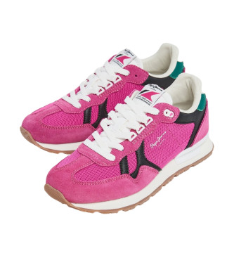 Pepe Jeans Brit Retro Leren Sneakers roze