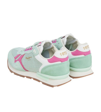 Pepe Jeans Brit Retro Leren Sneakers groen