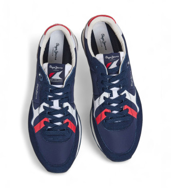 Pepe Jeans Scarpe da ginnastica in pelle Brit Road blu scuro