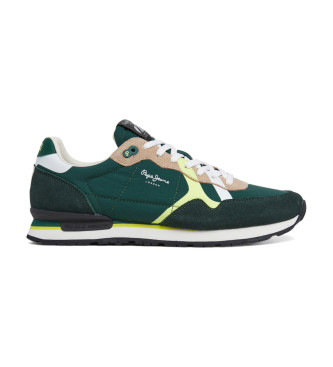 Scarpe da ginnastica in pelle verde Brit Road