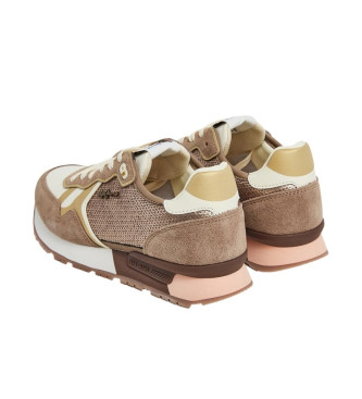 Pepe Jeans Brit Pailletter Brune Lder Sneakers