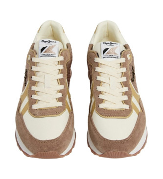 Pepe Jeans Brit Pailletter Brune Lder Sneakers