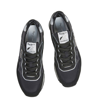 Pepe Jeans Brit Sneakers i lder med paljetter svart