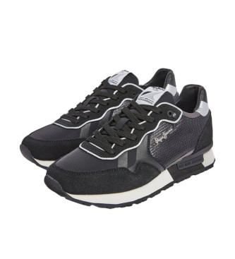 Pepe Jeans Brit Sequins Leather Sneakers black