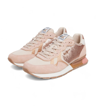 Pepe Jeans Brit Sneakers i lder med pailletter, pink