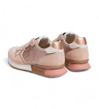 Pepe Jeans Brit Sneakers i lder med pailletter, pink