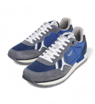 Pepe Jeans Sneakers in pelle Brit Serie Blu