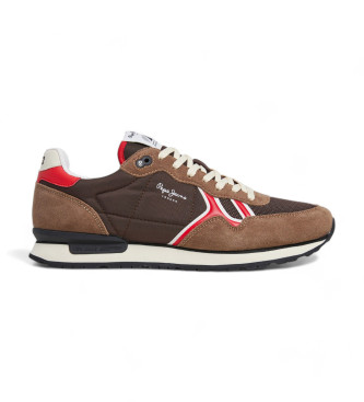 Pepe Jeans Brit lder-sneakers i brun serie 